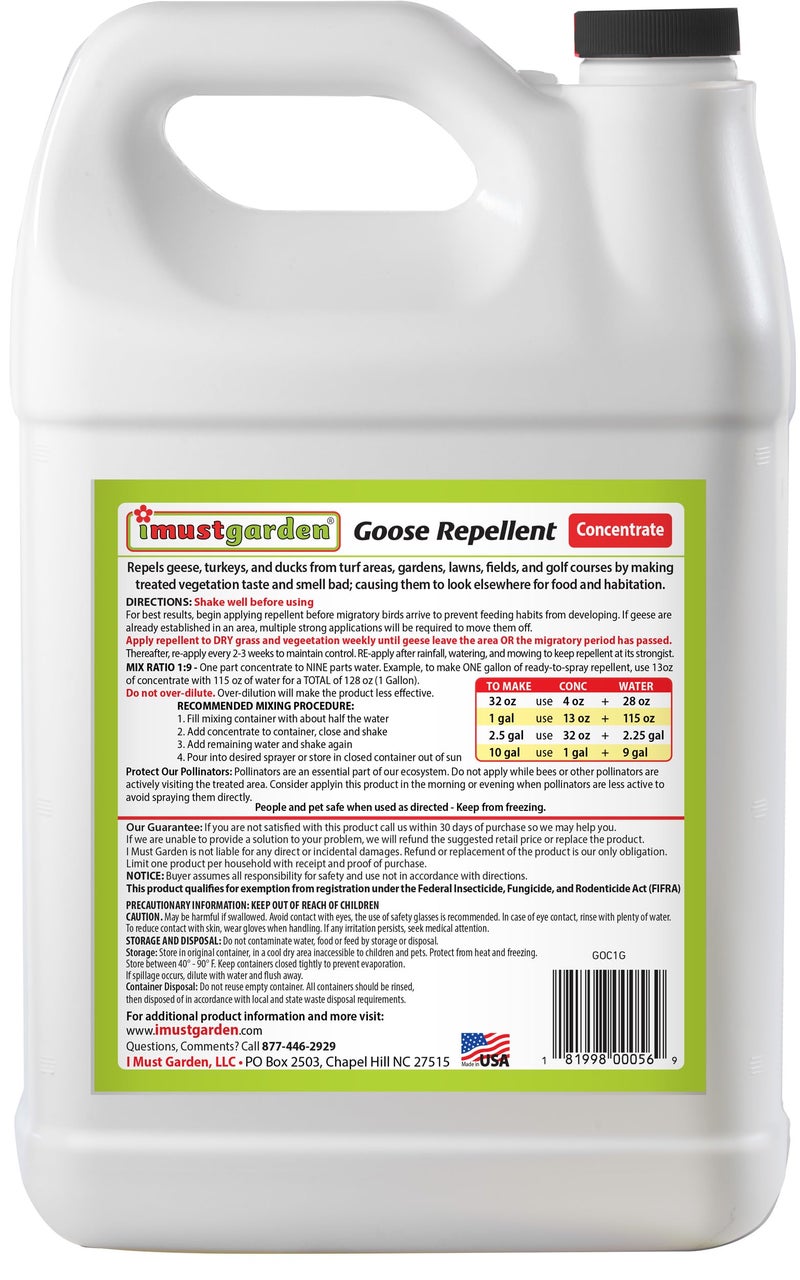 IMUSTGARDEN I Must Garden Goose Repellent - 1 Gallon Concentrate - Image 2
